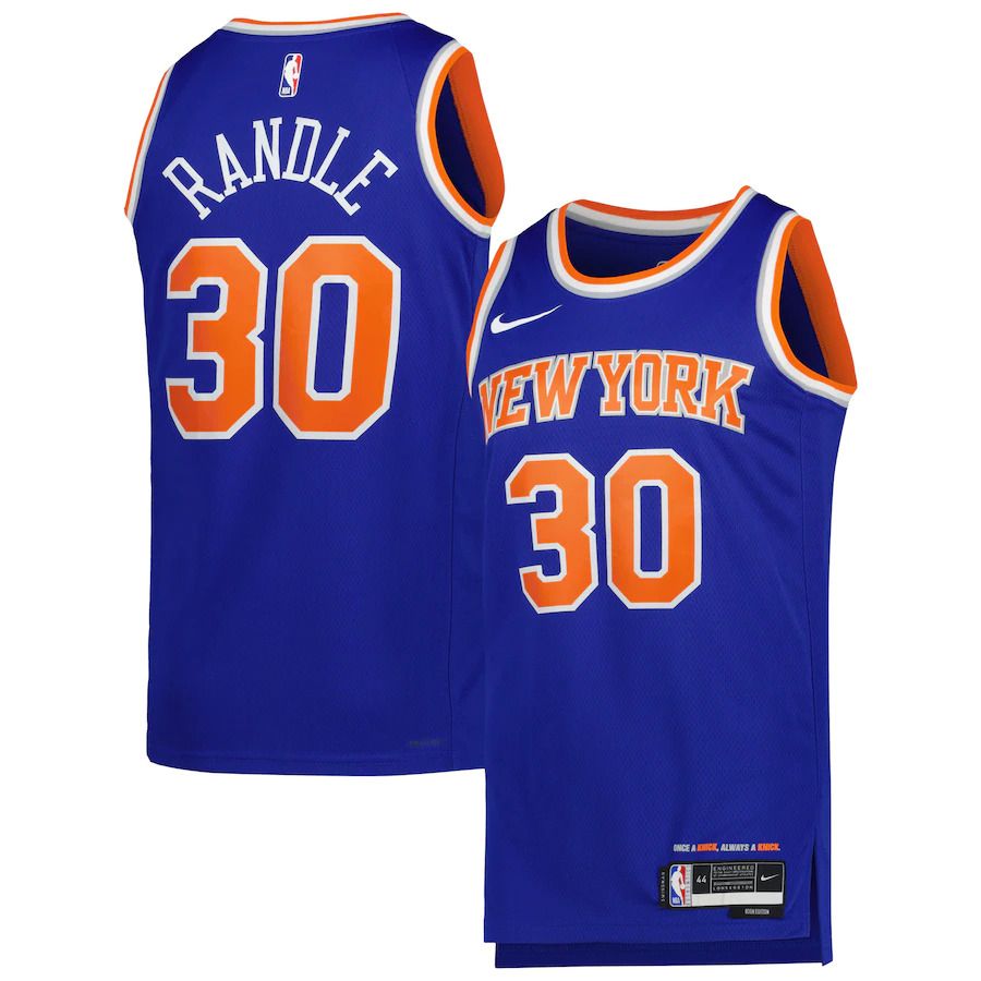 Men New York Knicks #30 Julius Randle Nike Blue Icon Edition 2022-23 Swingman NBA Jersey